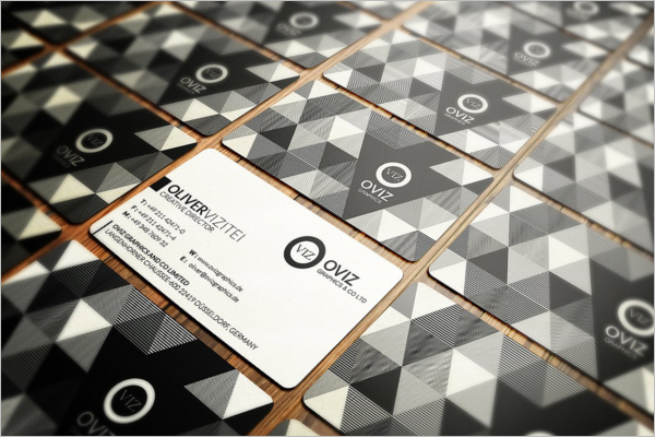 Black & White Business Card Abstract Design