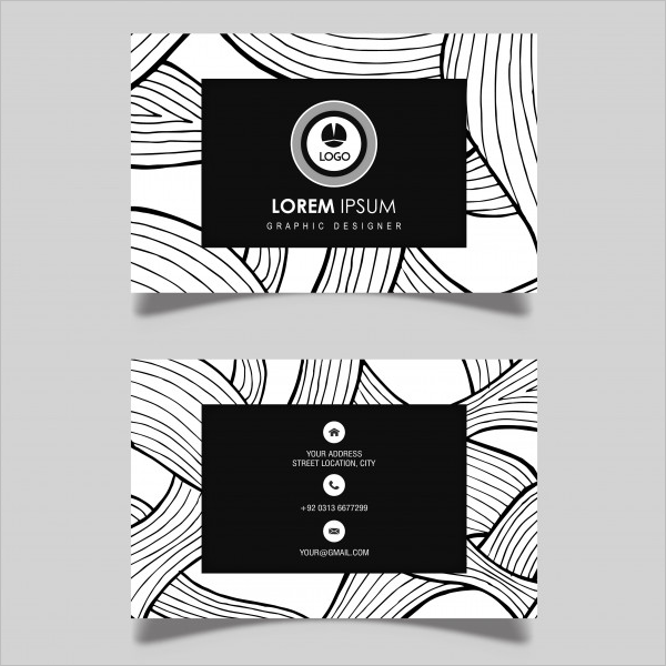Black & White Business Card Free Vector