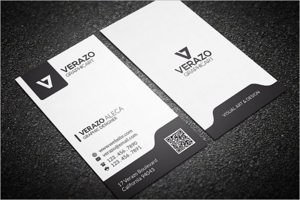 Black & White Vertical Business Card