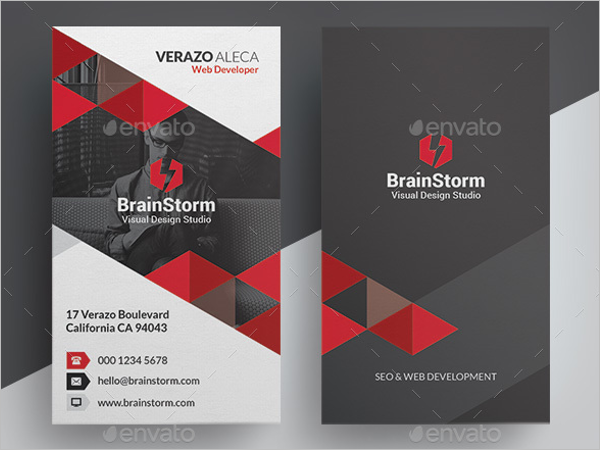 Business Card Vertical Design Template