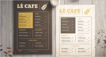 62+ Cafe Menu Design Templates