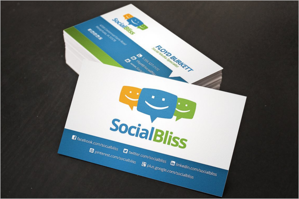 Clean Social Network Business Card Template