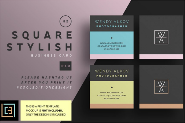 CleanÂ Square Business Card Template