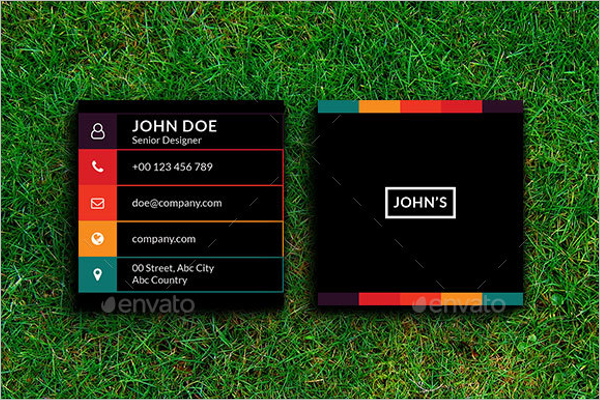 Colorful Square Business Card Template