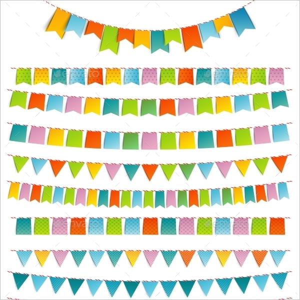 Coloring Pennant Banner Template