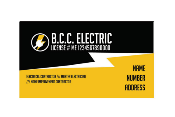 Electrician Business Card Design Examples