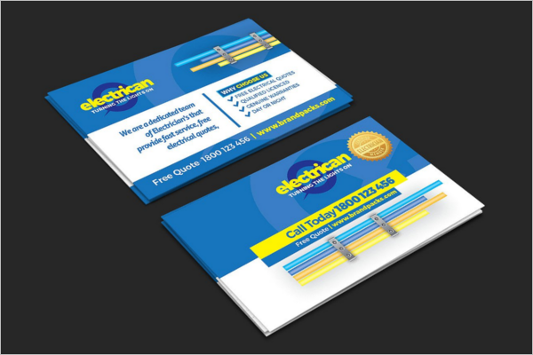 Electrician Business Cards Template PSD
