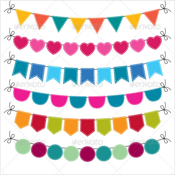 Fabric Pennant Banner Template
