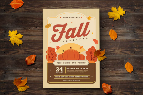 Fall Flyer Template Vector