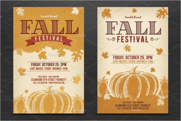 Fall Poster Template PSD