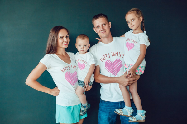 Family Pack T-Shirt Mockup Design