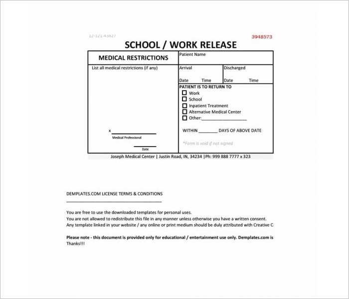 Fillable Doctor Note Template