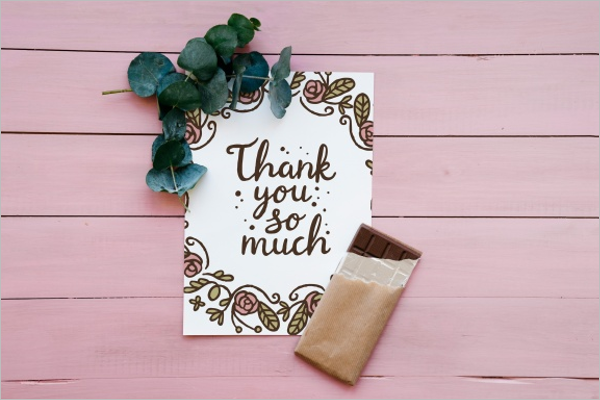Floral Thank You Paper Card Design