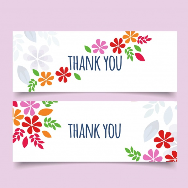 Free PSD Floral Design Thank You Card