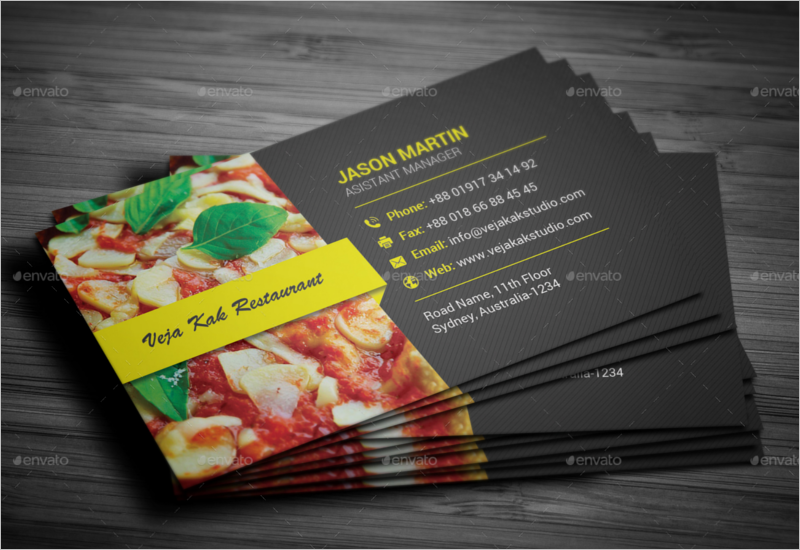 Fully Editable Restaurant Business Card Template
