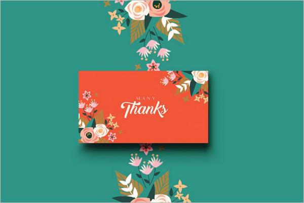 High Resolution Floral Thank You Card Design