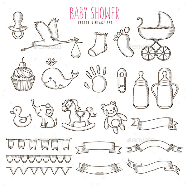 IllustrationÂ Baby Shower Banner Template
