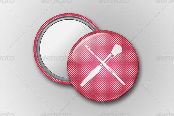 Mirror Button Badge Mockup Design