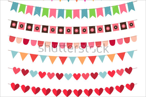 Multi Color Pennant Banner Template