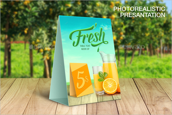 Photorealistic Table Tent Card Mockup Template
