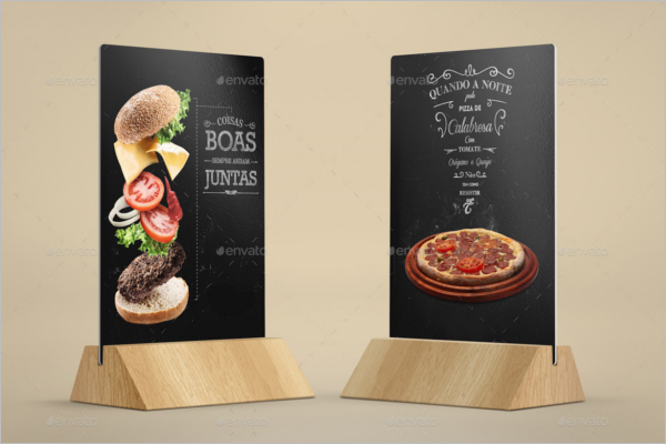 Pizza Table Tent Card Mockup Template