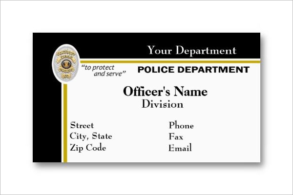 Police Business Card Template