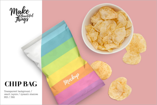 Potato Chips Bag Mockup Design