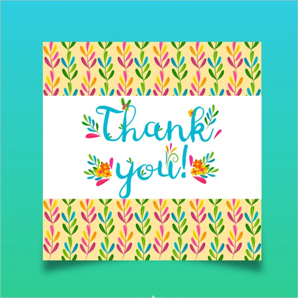Pretty Floral Thank You Card Design Download