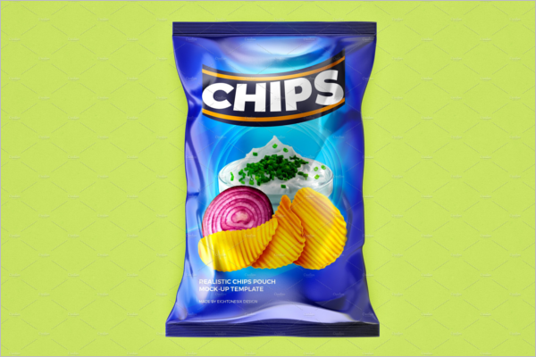 Realistic Chips Pouch Mockup Design