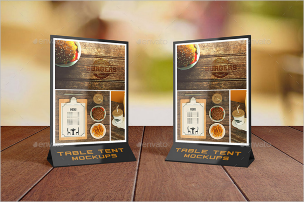 Realistic Table Tent Card Mockup