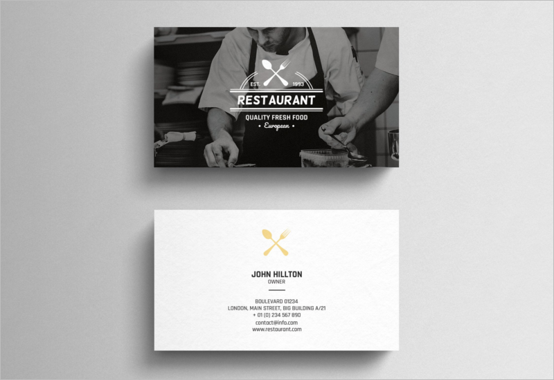 Restaurant Business Card Elegant Design