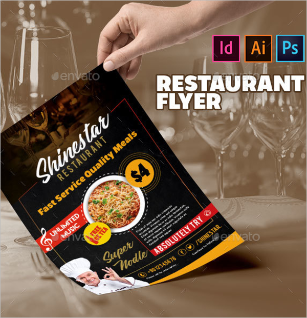 Restaurant Flyer Design Vector