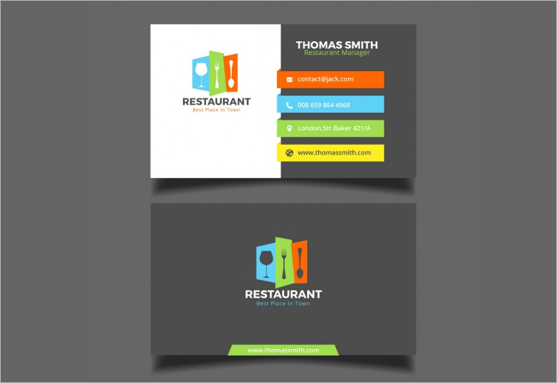 Restaurant Food Business Card Free Design