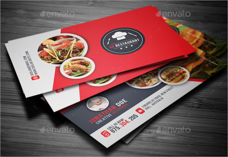 Restaurant Food Business Card Template