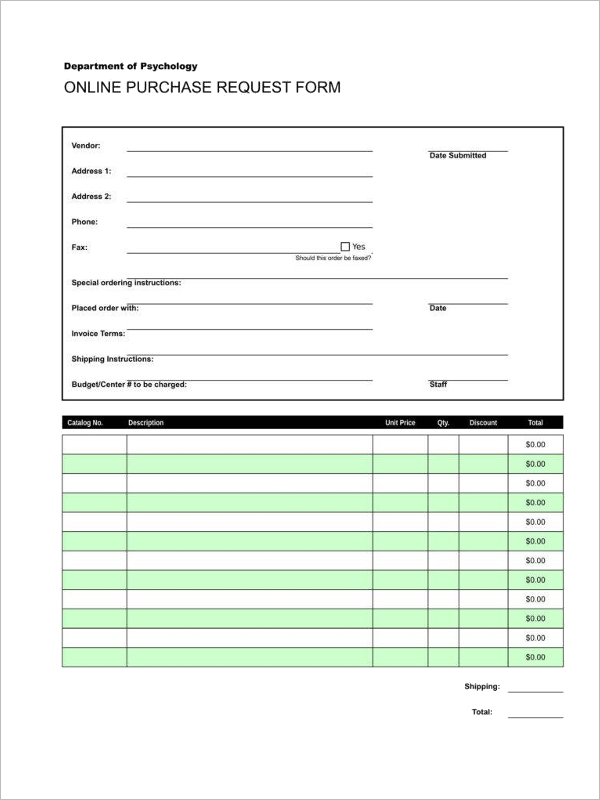 Retail Order Form Template Free Download