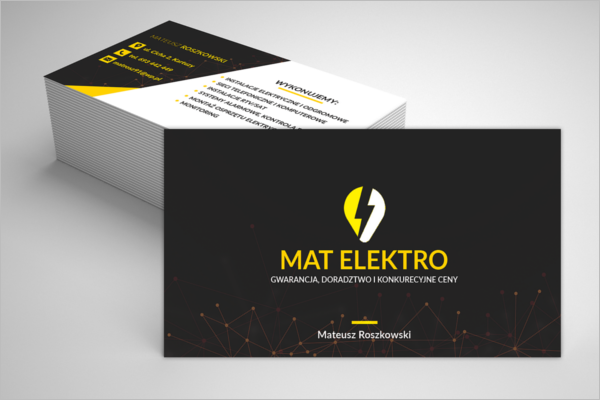 Sample Electric Company Business Card Design