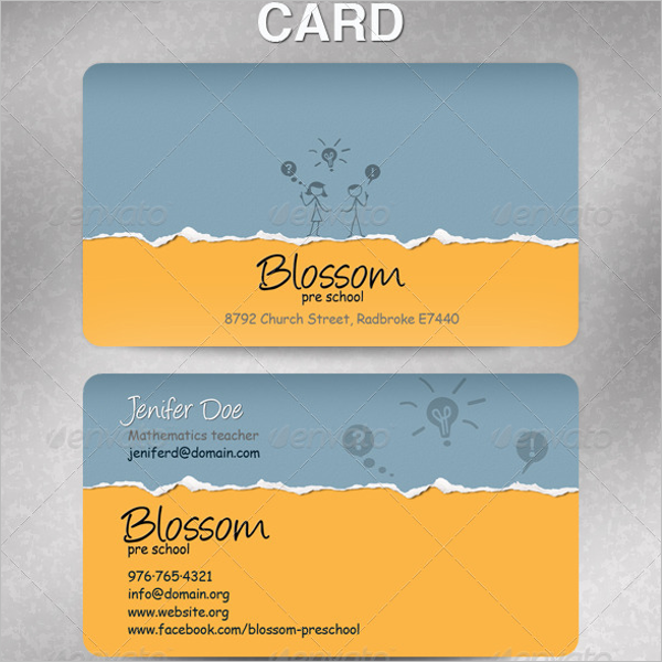 School Teacher Business Card Template