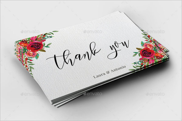 Simple Floral Thank You Card Design