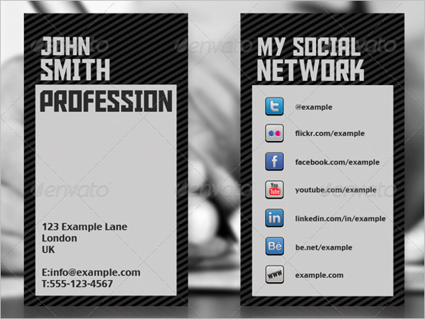 Social Network Business Card Template