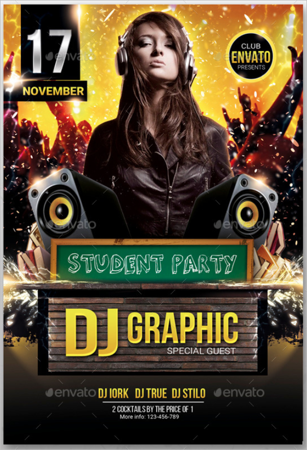 Student Party Flyer Template