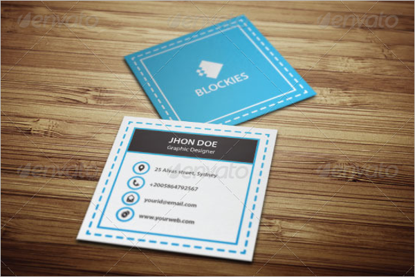Sty;lish Square Business Card Template