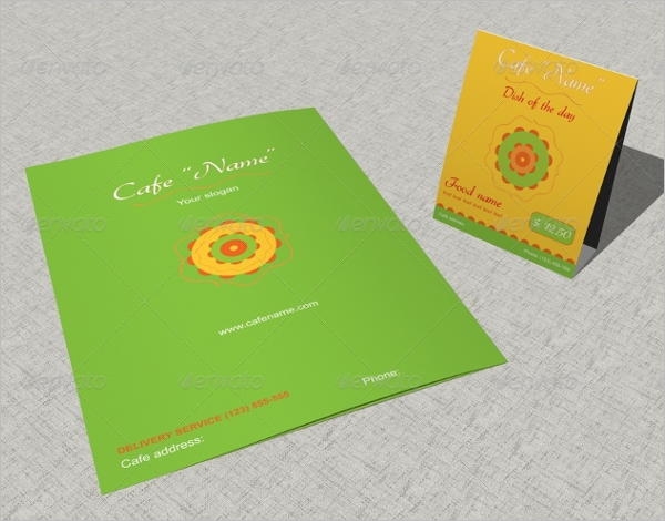 Table Card Menu Design For Cafe