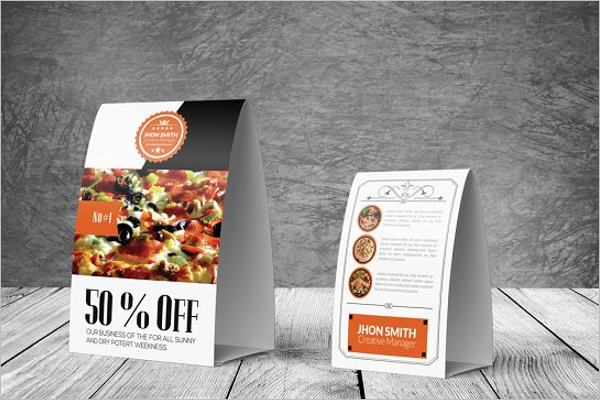 Table Tent Card Mockup Photoshop