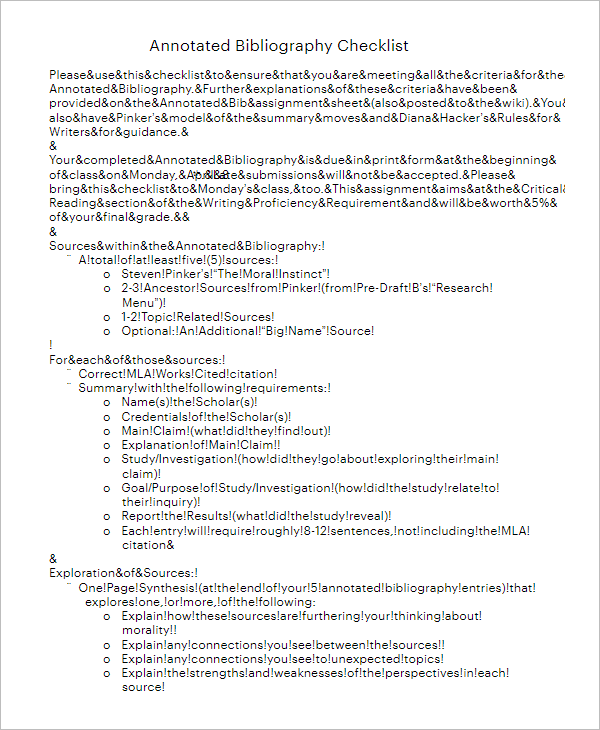17+ Annotated Bibliography Maker / Generator Free Example Templates