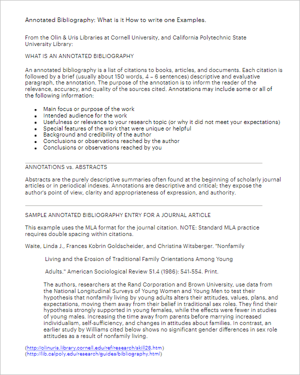 17+ Annotated Bibliography Maker / Generator Free Example Templates
