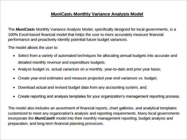 Budget Analysis Template Free Download