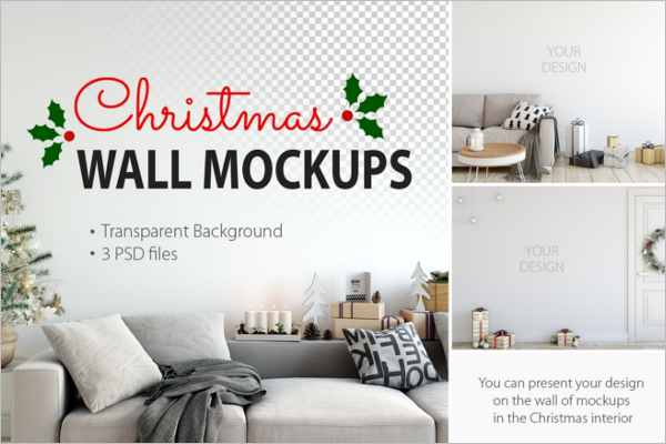 Christmas Wall Mockup Design