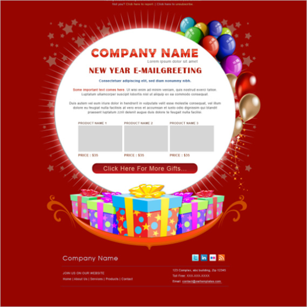 Colorful Birthday Email Template