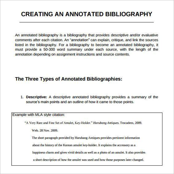 17+ Annotated Bibliography Maker / Generator Free Example Templates