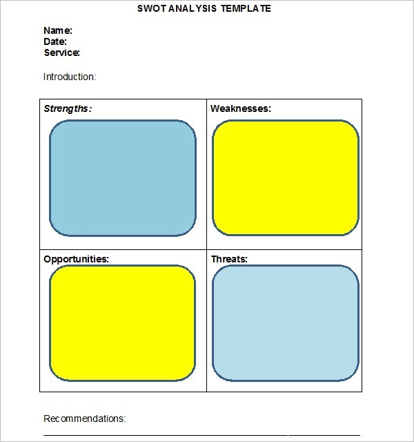 Download Blank SWOT Analysis Template